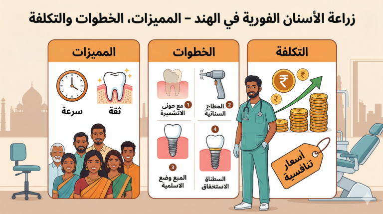 زراعة الأسنان الفورية في الهند – المميزات، الخطوات والتكلفة